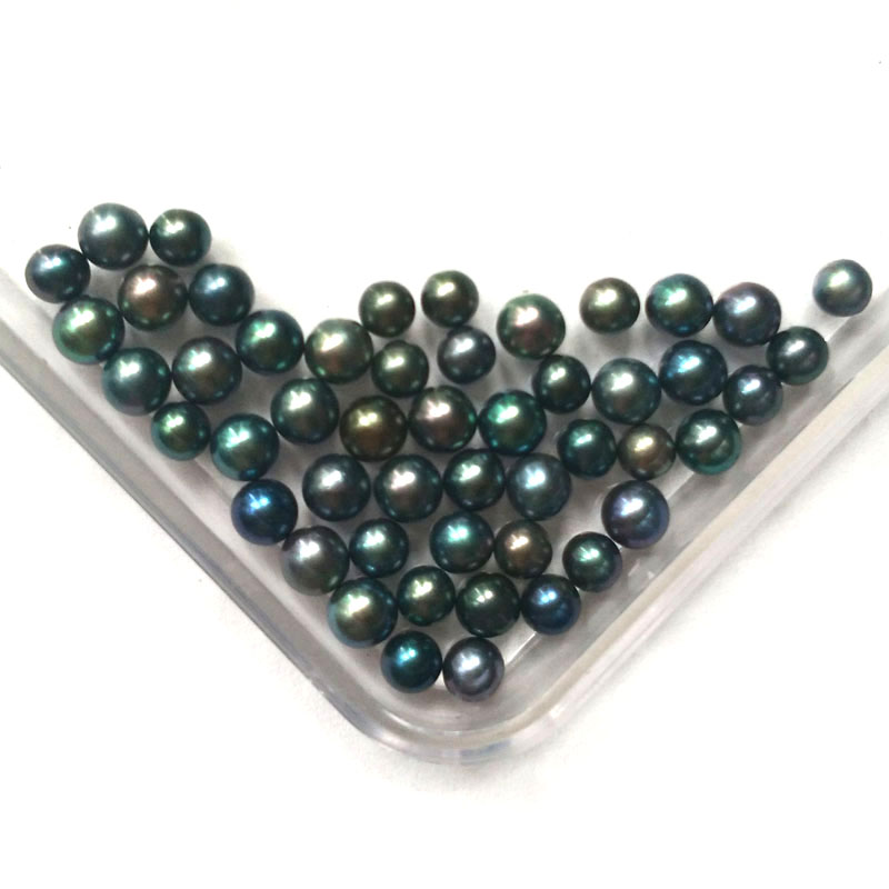 5-6mm AA+ Round Peacock Natural Loose Oyster Pearl,Sold by Lot,100 Pcs per Lot