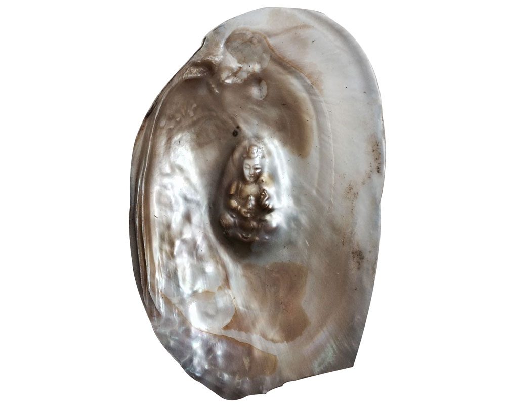 The Goddess of Mercy Style Customized Natural Oyster Shell