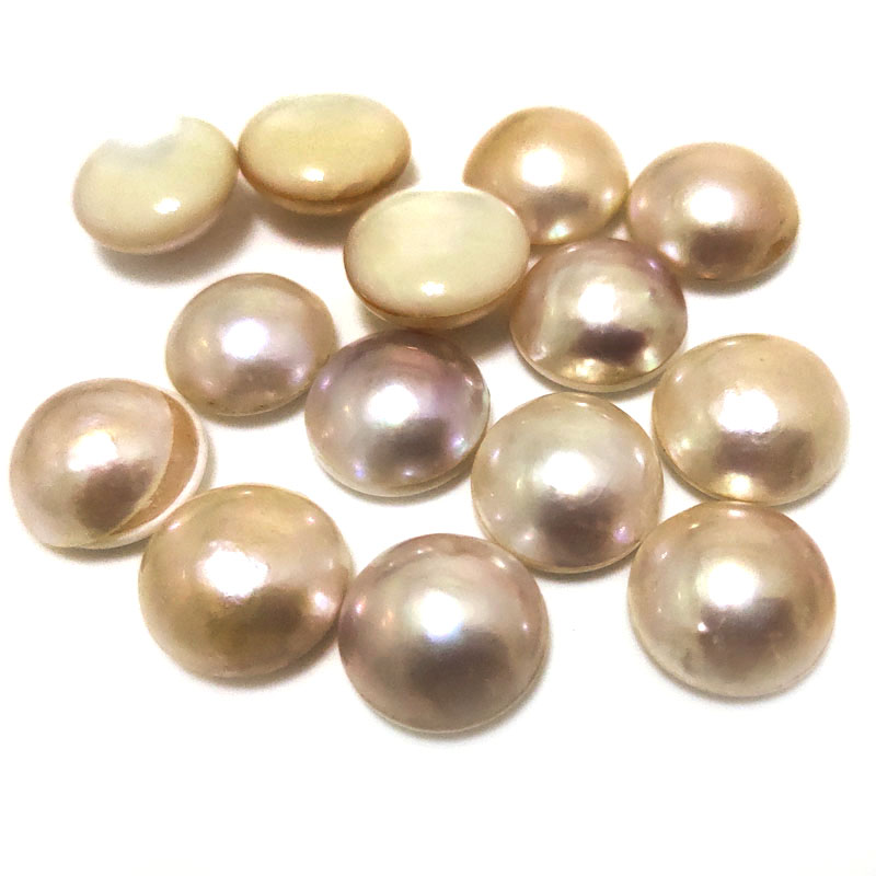 13-16mm AA+ Natural Pink Round Sea Water Mabe Pearl,Sold by Piece