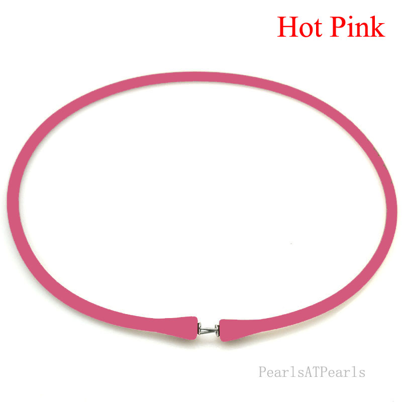 Wholesale Hot Pink Rubber Silicone Band for Custom Necklace