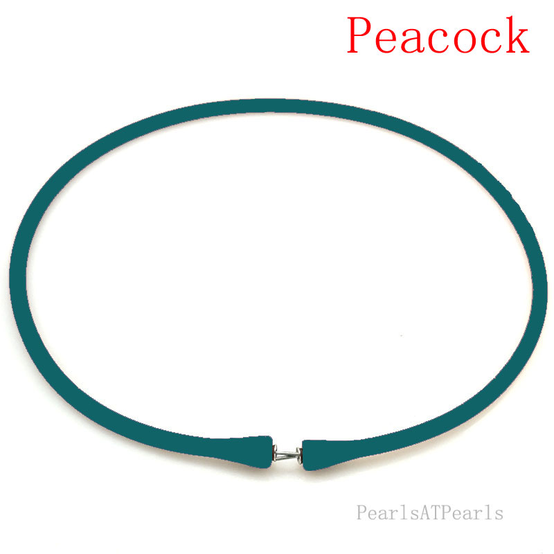 Wholesale Peacock Blue Rubber Silicone Cord for DIY Necklace