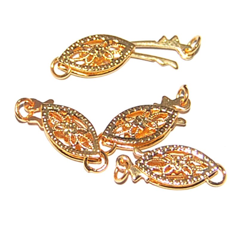 Wholesale 7-12mm Yellow Gold Plated Fish Shaped Jewelry Clasp
