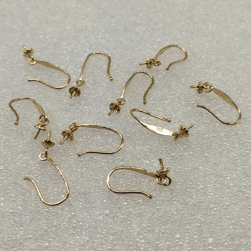 10X20mm 14K Yellow Gold Earring Hook with Bail,Sold by Pair