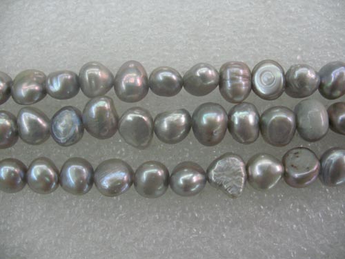 16 inches Gray Natural Nugget Pearls Loose Strand