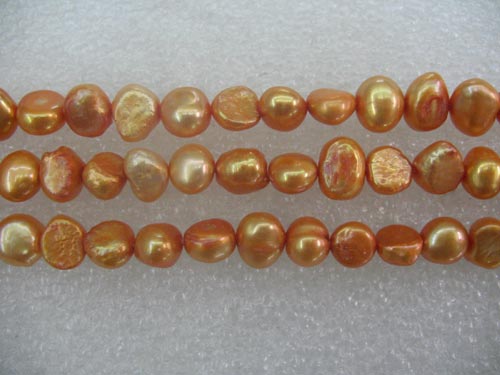 16 inches Golden Natural Nugget Pearls Loose Strand