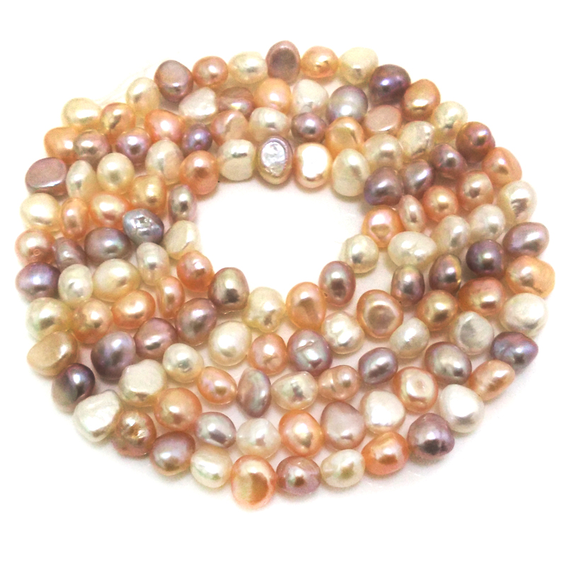 34 inches 8-9mm High Luster Multicolor Nugget Pearls Loose Strand
