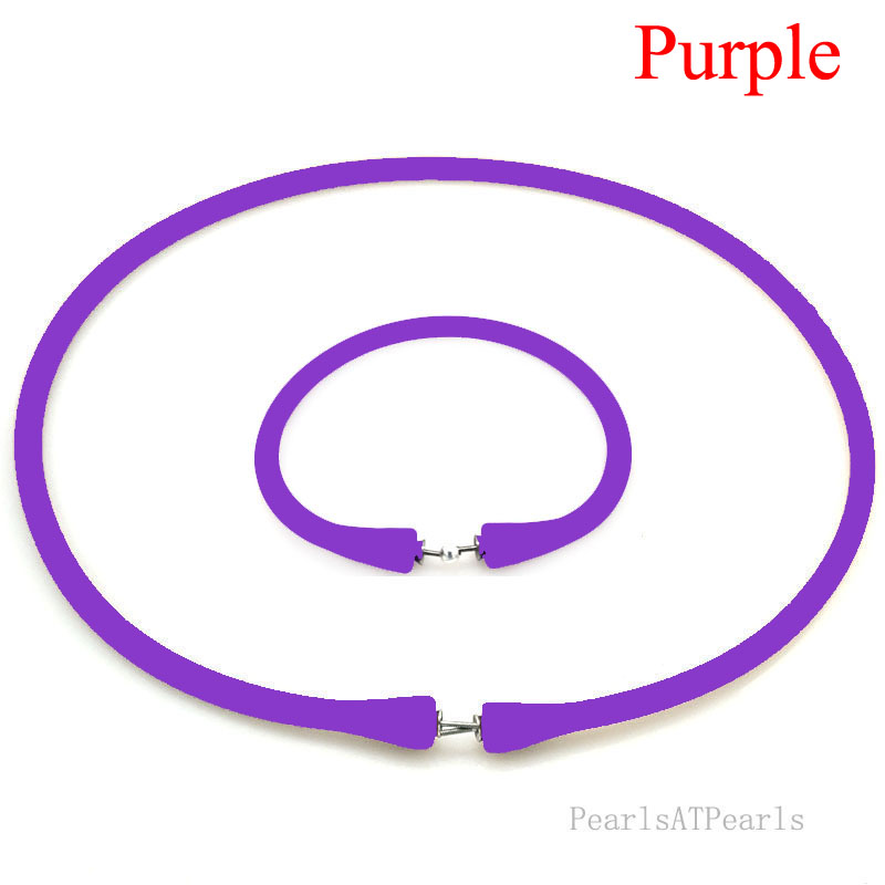 Wholesale Purple Rubber Silicone Band for Custom Necklace Set