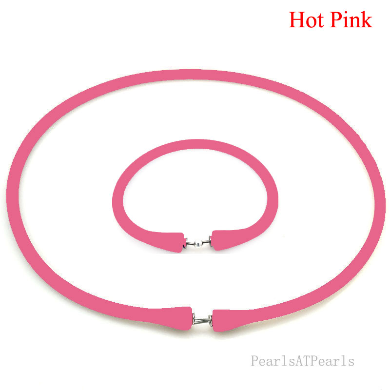Wholesale Hot Pink Rubber Silicone Band for Custom Necklace Set