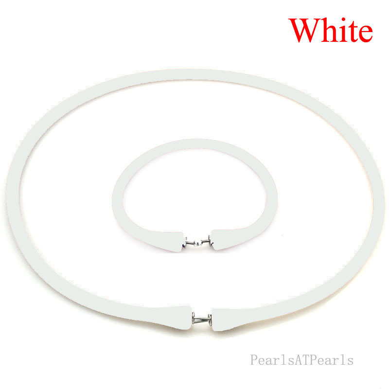 Wholesale White Rubber Silicone Band for Custom Necklace Set