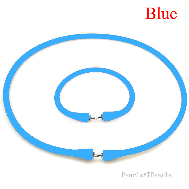 Wholesale Blue Rubber Silicone Band for Custom Necklace Set