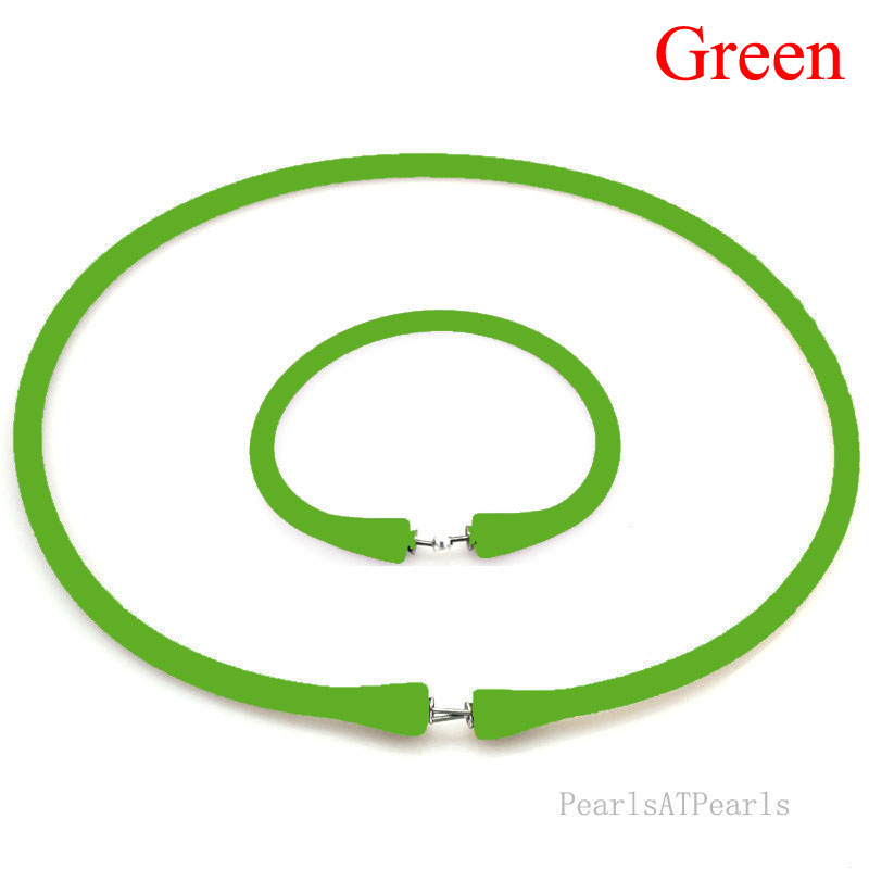 Wholesale Green Rubber Silicone Band for Custom Necklace Set