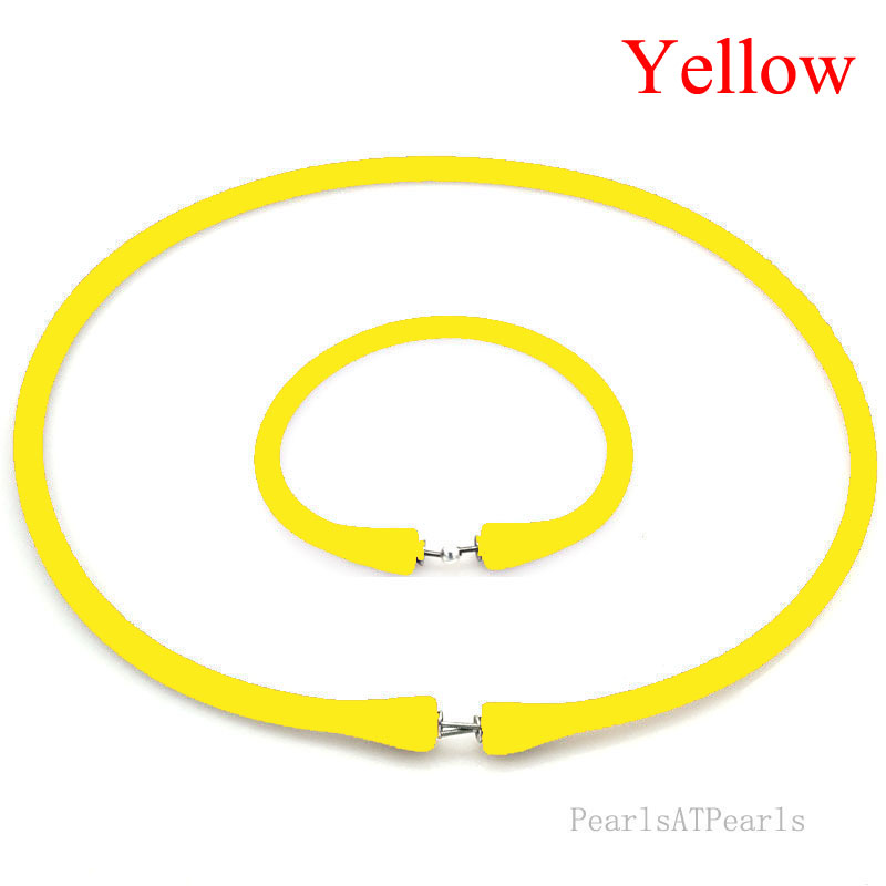Wholesale Yellow Rubber Silicone Band for Custom Necklace Set