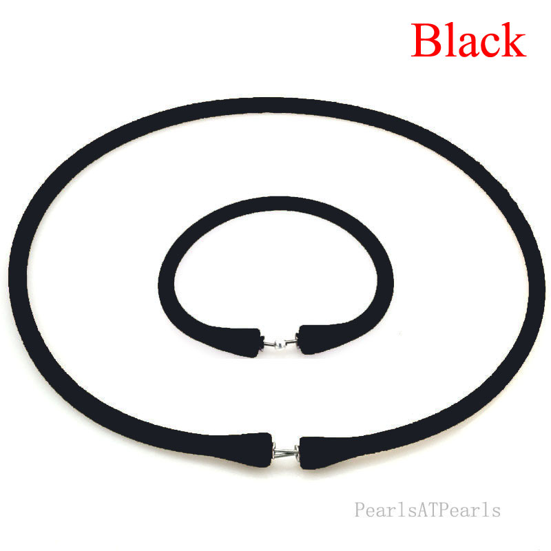 Wholesale Black Rubber Silicone Band for Custom Necklace Set