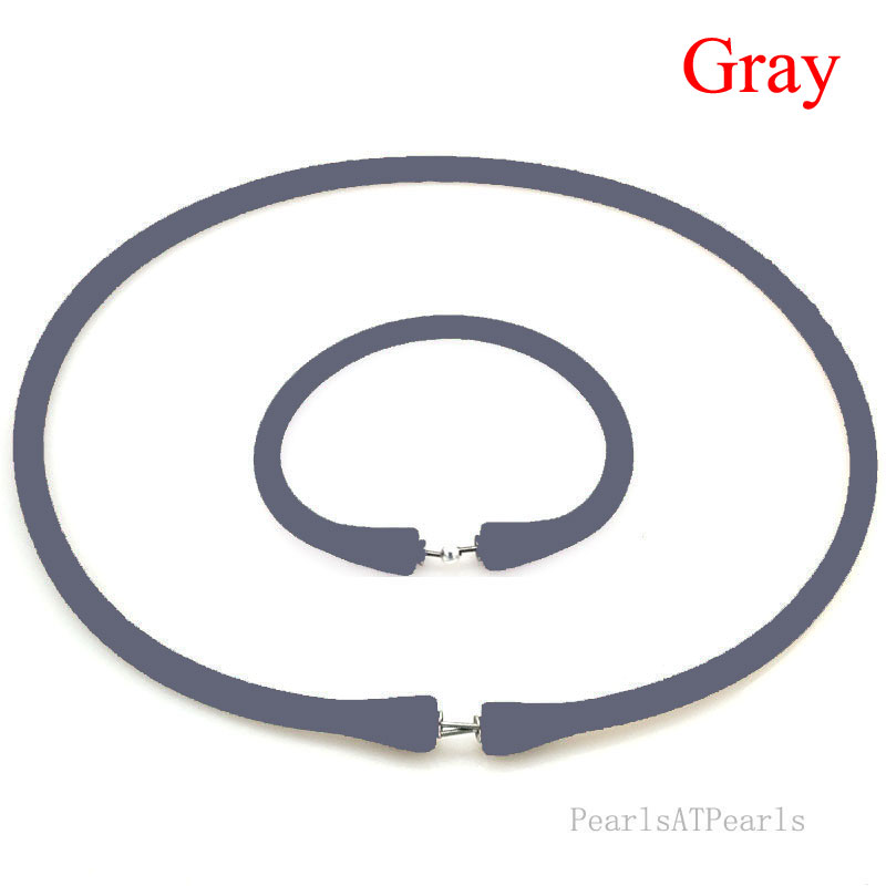 Wholesale Gray Rubber Silicone Band for Custom Necklace Set