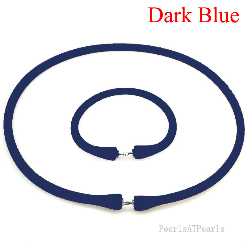 Wholesale Dark Blue Rubber Silicone Band for Custom Necklace Set