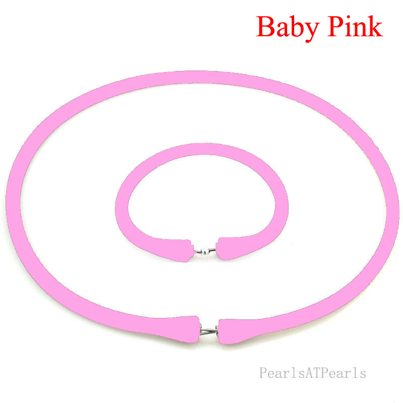 Wholesale Baby Pink Rubber Silicone Band for Custom Necklace Set