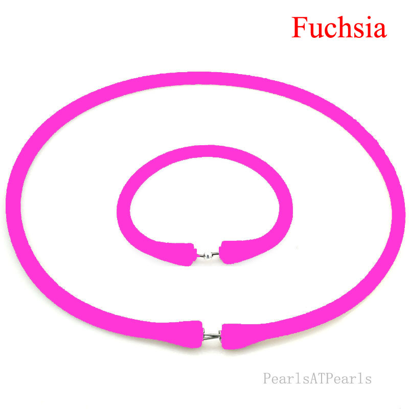 Wholesale Fuchsia Rubber Silicone Band for Custom Necklace Set
