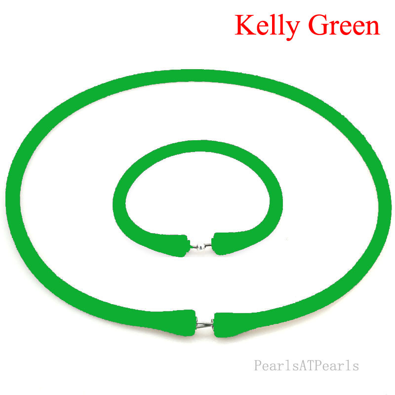 Wholesale Kelly Green Rubber Silicone Band for Custom Necklace Set