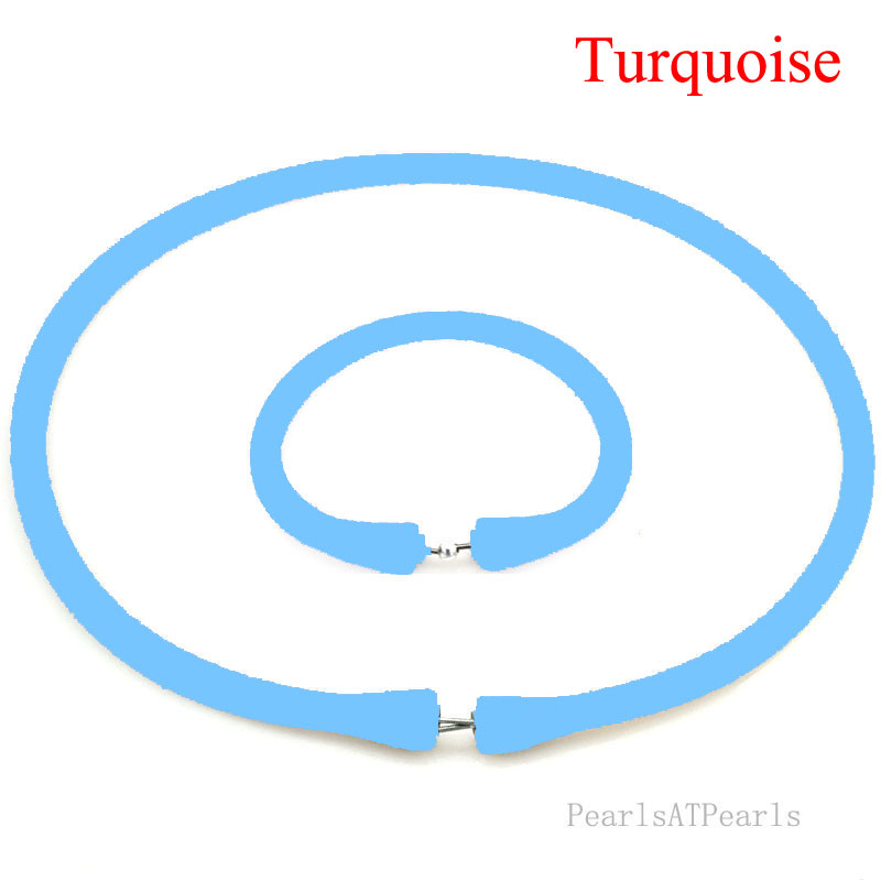 Wholesale Turquoise Rubber Silicone Band for Custom Necklace Set