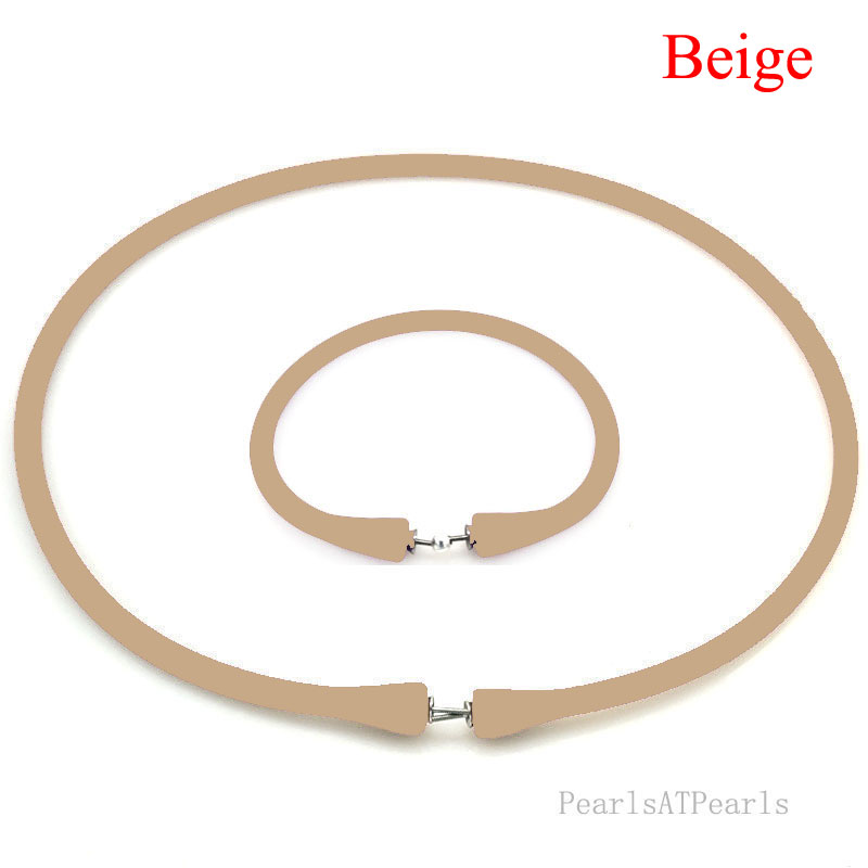 Wholesale Beige Rubber Silicone Band for Custom Necklace Set