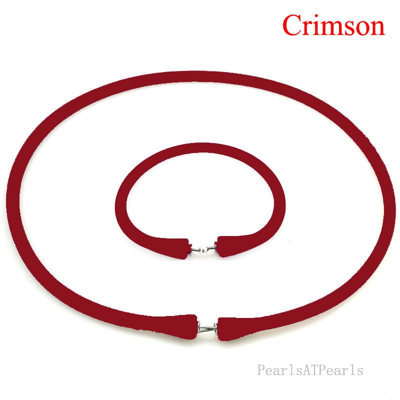 Wholesale Crimson Rubber Silicone Band for Custom Necklace Set