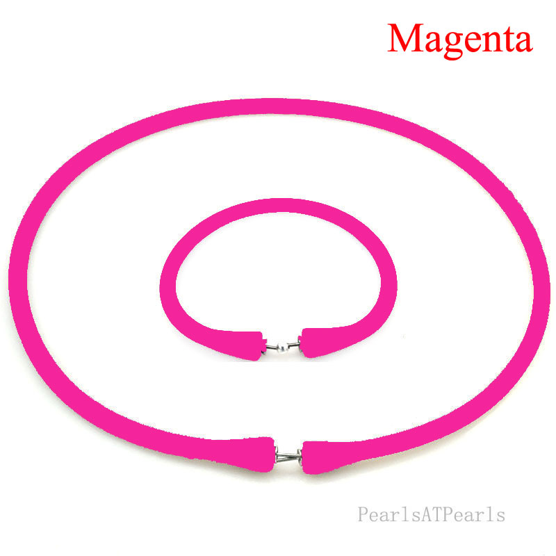 Wholesale Magenta Rubber Silicone Band for Custom Necklace Set