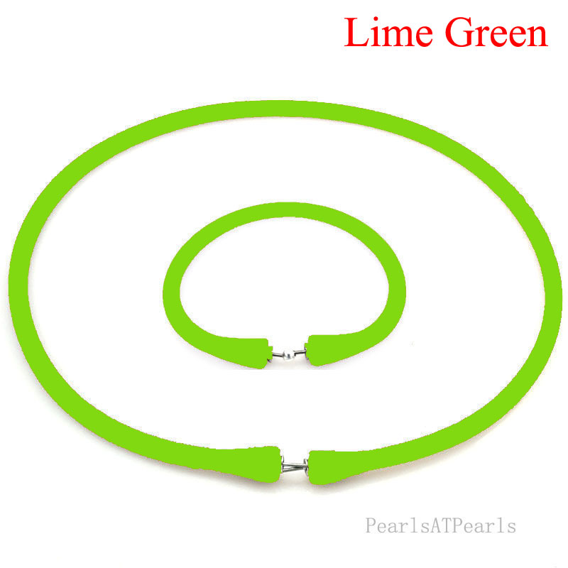 Wholesale Lime Green Rubber Silicone Band for Custom Necklace Set