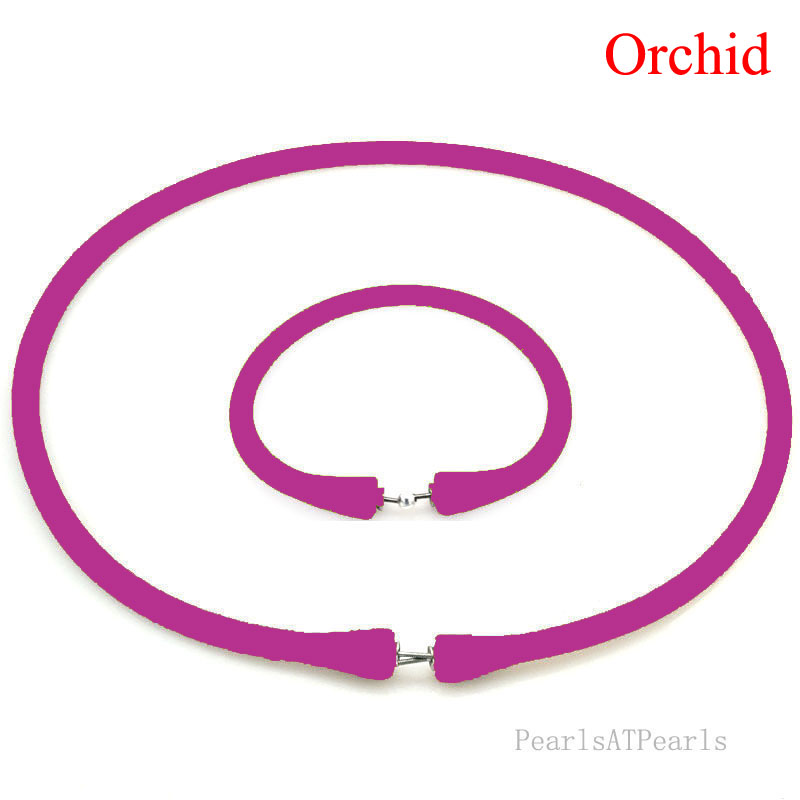 Wholesale Orchid Rubber Silicone Band for Custom Necklace Set