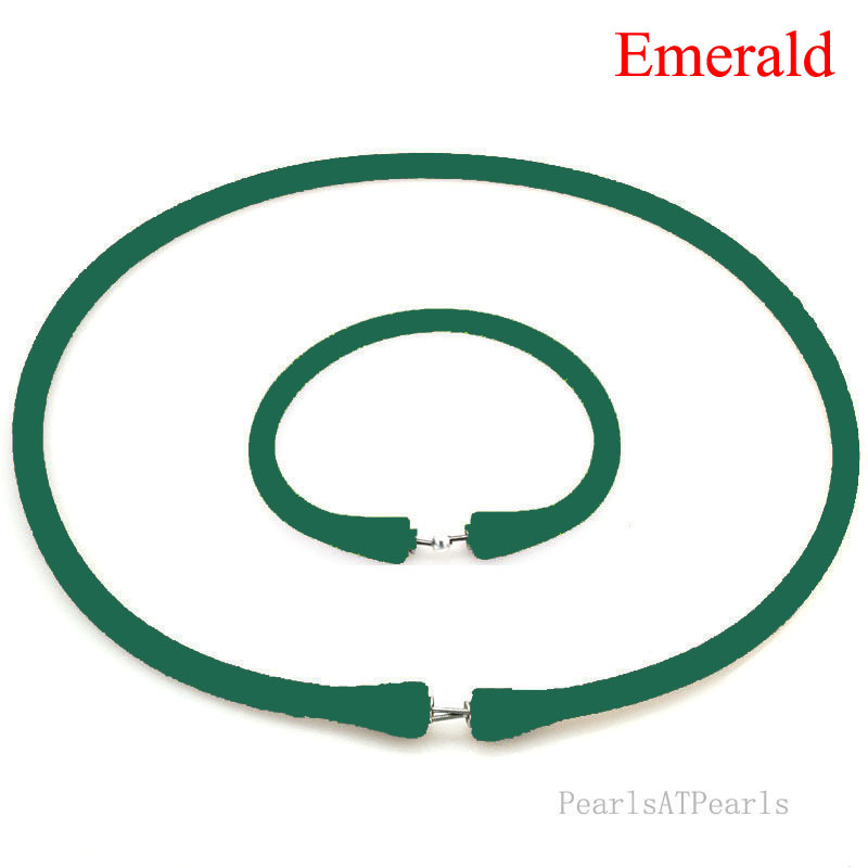 Wholesale Emerald Rubber Silicone Band for Custom Necklace Set