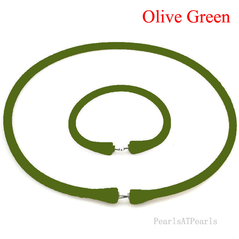 Wholesale Olive Green Rubber Silicone Band for Custom Necklace Set