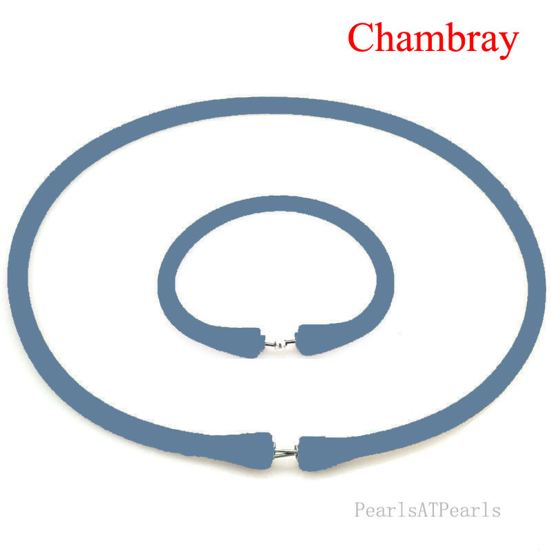 Wholesale Chambray Rubber Silicone Band for Custom Necklace Set