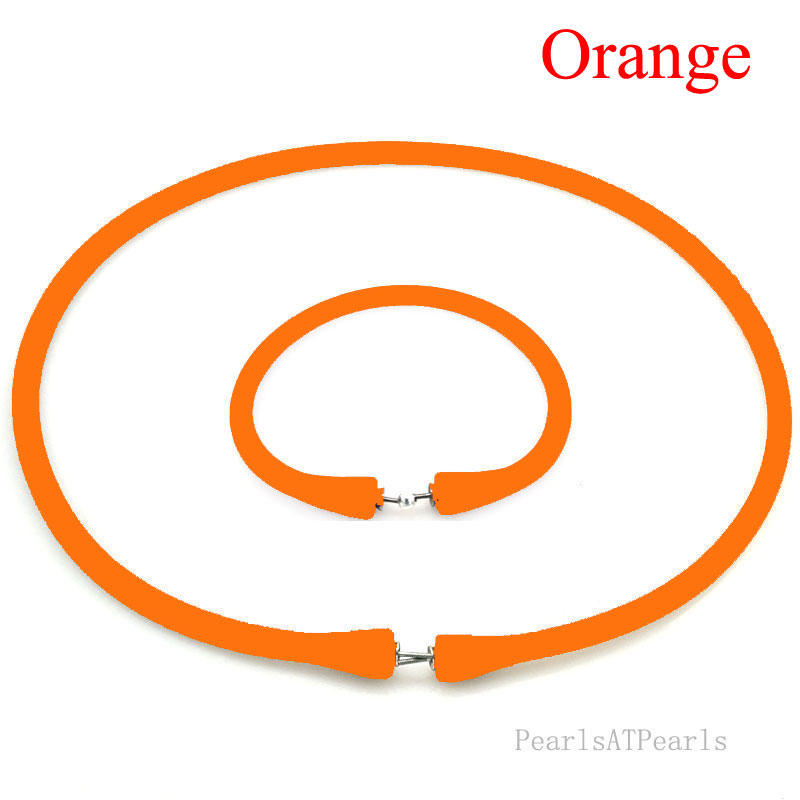 Wholesale Orange Rubber Silicone Band for Custom Necklace Set