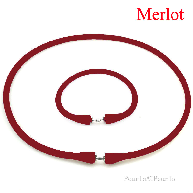 Wholesale Merlot Rubber Silicone Band for Custom Necklace Set