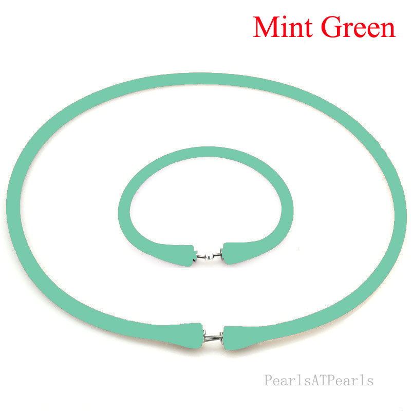 Wholesale Mint Green Rubber Silicone Band for Custom Necklace Set