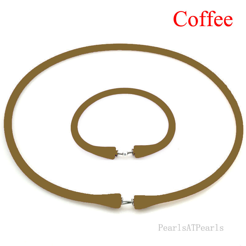 Wholesale Coffee Rubber Silicone Band for Custom Necklace Set