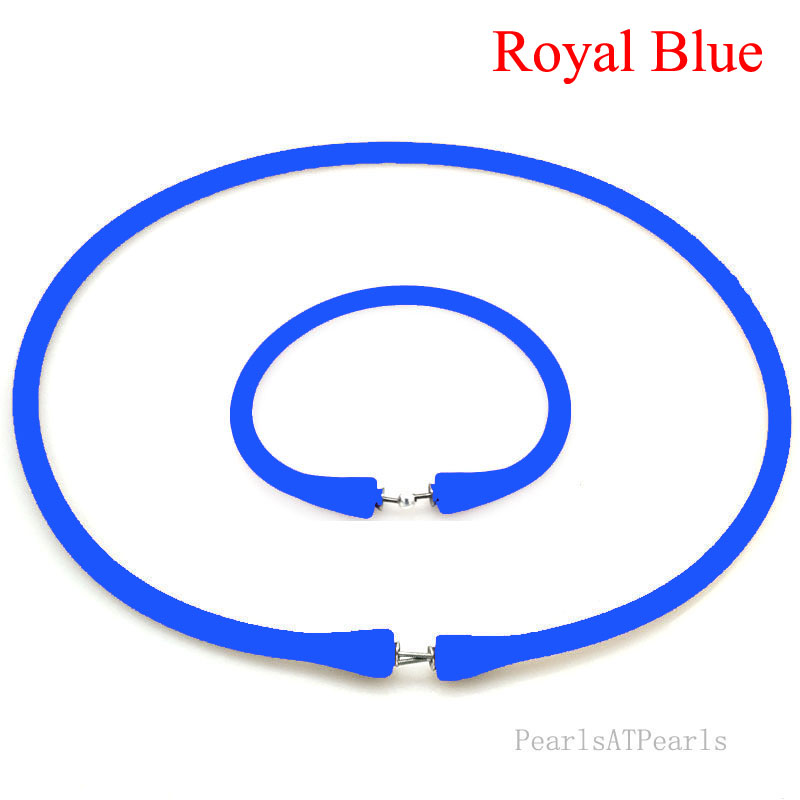 Wholesale Royal Blue Rubber Silicone Band for Custom Necklace Set