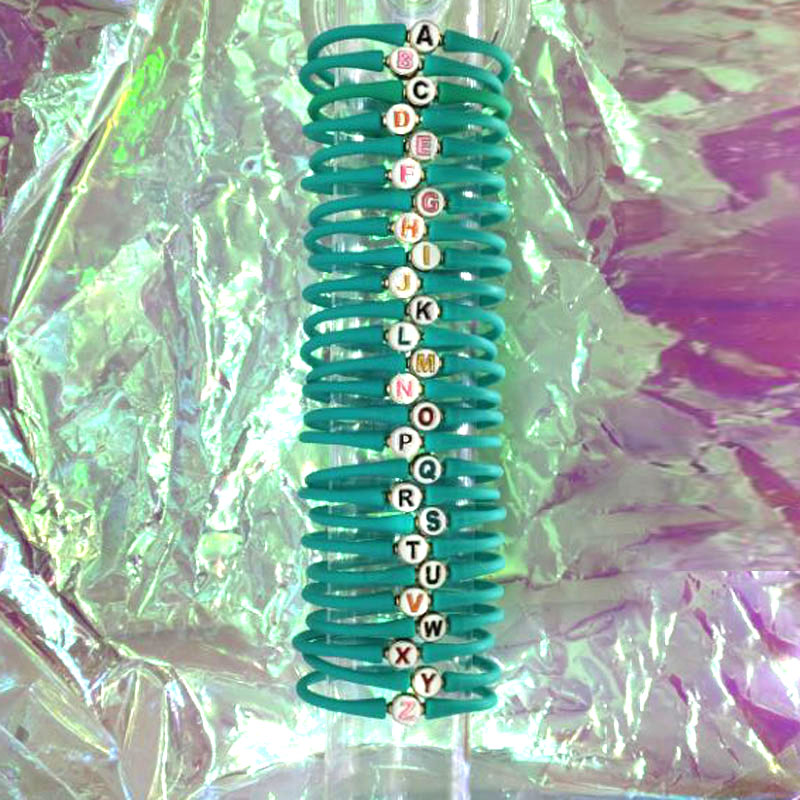 Wholesale 10-11mm Letter Sea Foam Rubber Silicone Bracelet