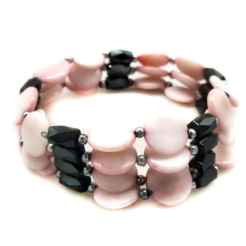 25 inches Pink Natural Mother of Pearl Magnetic Wrap Bracelet