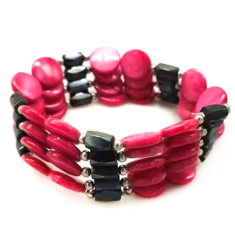 33 inches Red Natural Mother of Pearl Magnetic Wrap Bracelet