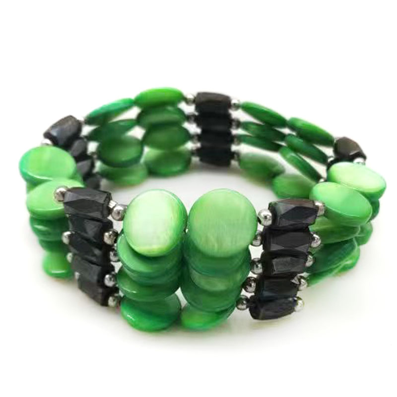 33 inches Green Natural Mother of Pearl Magnetic Wrap Bracelet