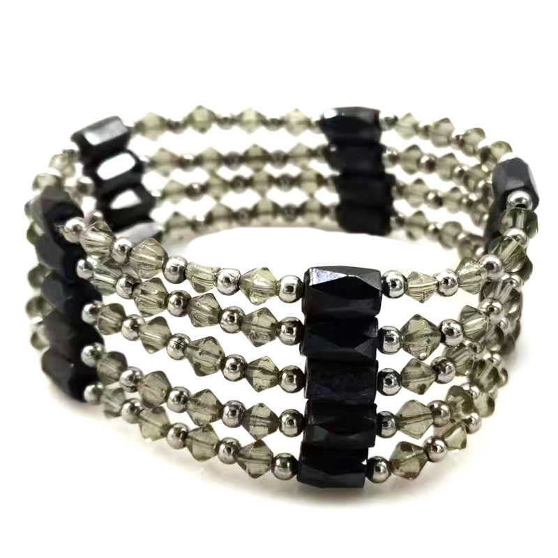 Wholesale 36 inches Smoky Facet Crystal Bead Magnetic Wrap Clasp