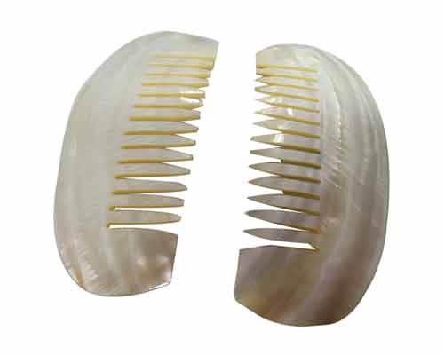 Natural Carved Mother of Pearl Shell Hair Comb