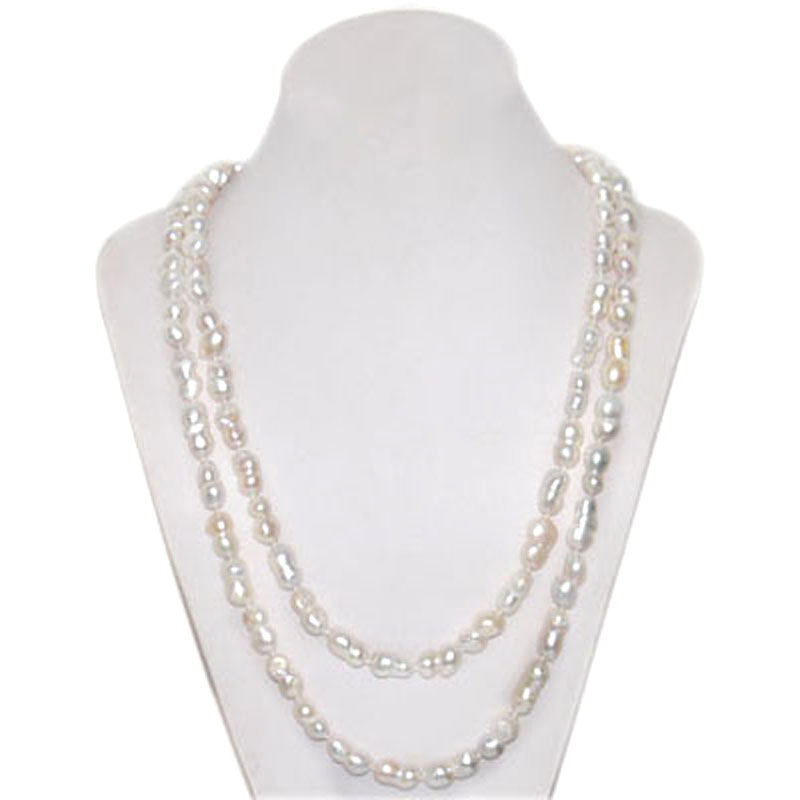 48 inches 8-9mm Natural White Peanut Baroque Pearl Necklace