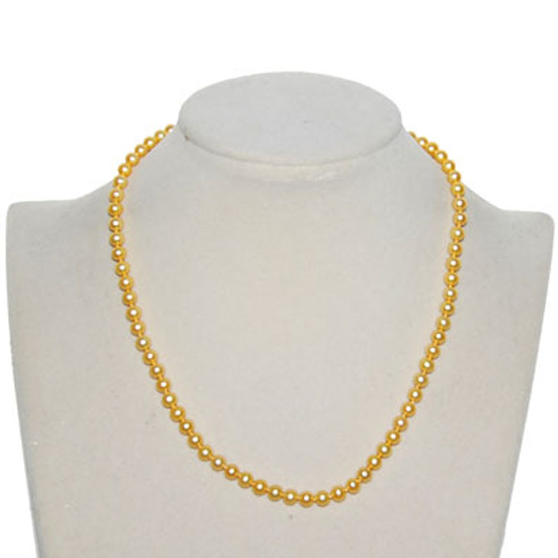 17 inches AAA 5-5.5mm Golden Round Akoya Pearl Necklace