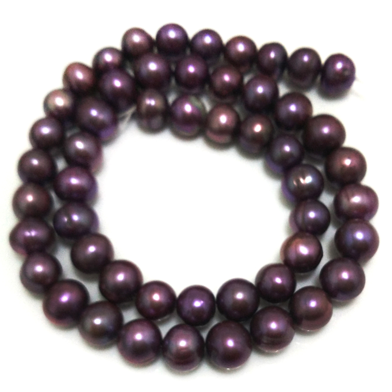16 inches 8-9mm Violet Natural Potato Fresh Water Pearls Loose Strand