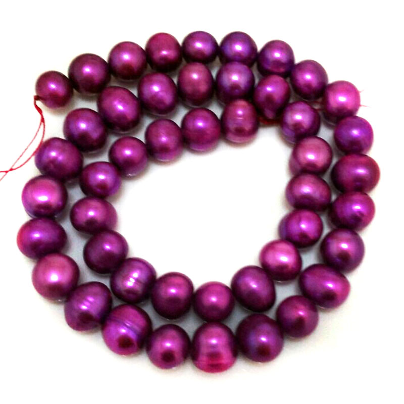 16 inches 8-9mm Purple Natural Potato Fresh Water Pearls Loose Strand