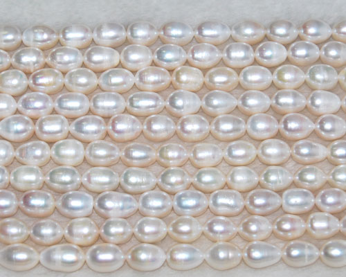 16 inches 4-5mm Natural White Rice Pearls Loose Strand