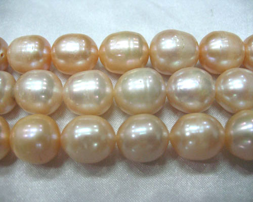 16 inches 9-10 mm Natural Pink Rice Pearls Loose Strand