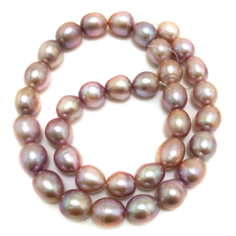 16 inches 10-11mm AAA Natural Lavender Rice Pearls Loose Strand