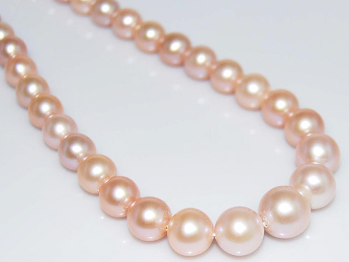 16 inches 6-10mm AAA Natural Pink Graduated Freshwater Pearls Loose Strand
